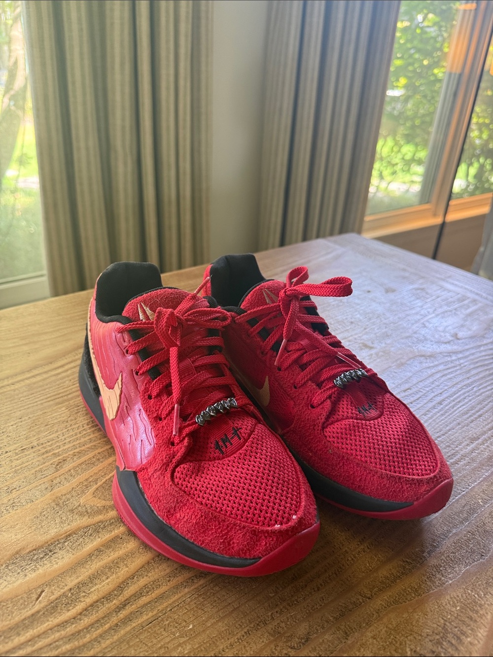 Nike Kids' Red Basketball Sneakers with Cushioned Support